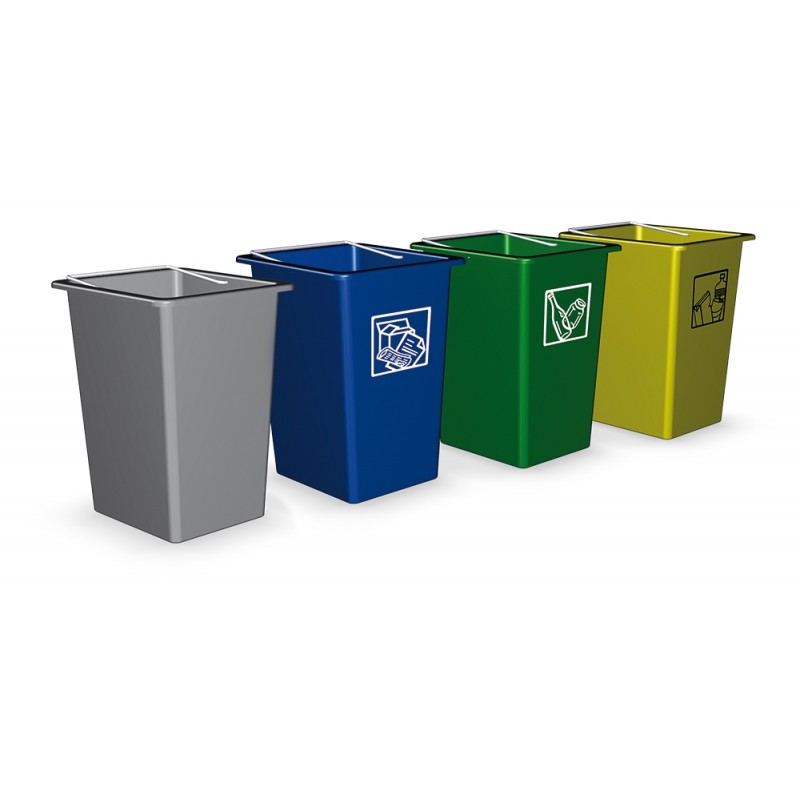 Contenedor de desperdicios y reciclaje en colores