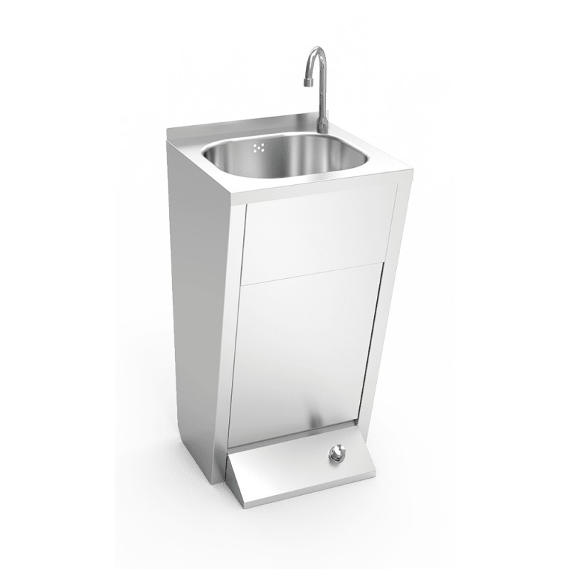 Lavamanos registrable con pedestal y un pulsador de agua fría y caliente- Modelo 061012