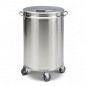 Contenedor de basura 90L en acero inox con tapa y ruedas pivotantes SAMMIC