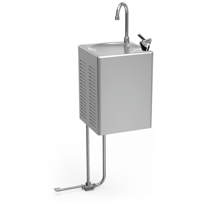 Fuente de agua fría de pared a pedal