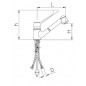 Grifo de sobremesa, monomando codo, 2 aguas y ducha extensible. Modelo 463206. Grifo de sobremesa, monomando codo, 2 aguas y ducha extensible. Modelo 463206.