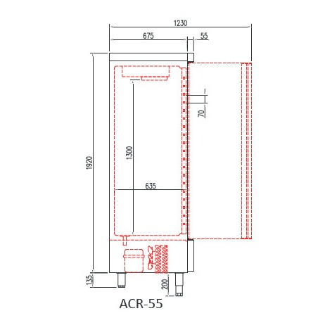 Armario Refrigeración 409L 1 Puerta. Modelo ACR-55-1.